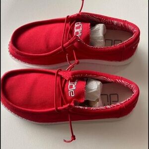 Hey Dude, Red, Youth size 5, ladies 6